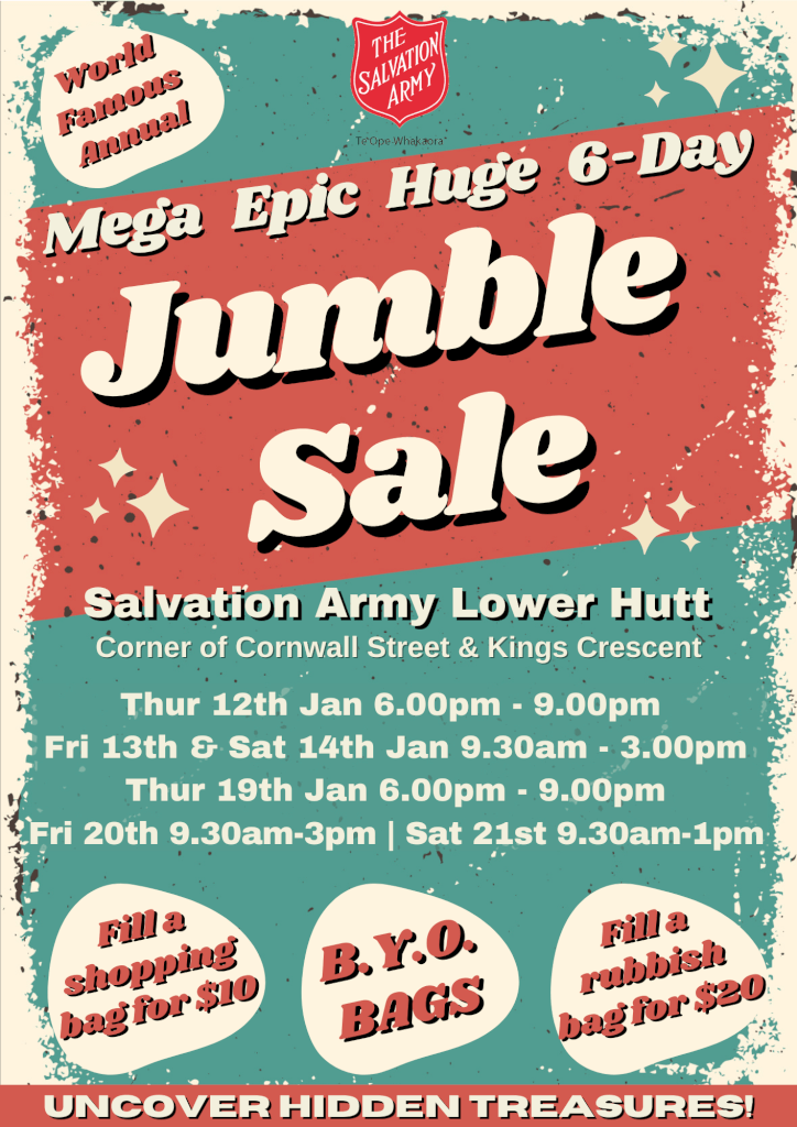 Jumble Sale 2023 Salvation Army Hutt City CorpsHutt City Corps